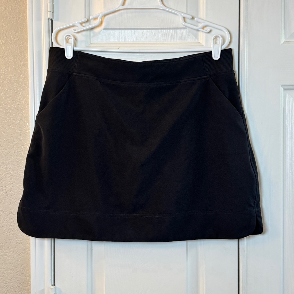 32 Degrees Cool Soft Fitness Stretch Comfort Skort, Black, Women’s Sz L -Pockets